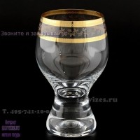 15975, Набор бокалов для вина 340 мл Джина Золотой узор (6 шт), 2717