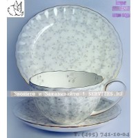 16412-A, Джулия БЕЖ 3 н-р 250мл чашка чайная с блюдцем + тарелка 1 / 3 (зол.лента), 1166