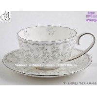 16427-A, Джулия ГРЭЙ 1 н-р 250мл чашка чайная с блюдцем 1 / 2 (плат.лента), 865