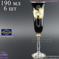18255, Набор фужеров для шампанского 190 мл Черный NB-Arte (6 шт), 4770