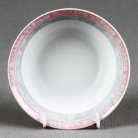 Салатник круглый Яна 13 см декор Серый мрамор с розовым кантом