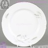 Набор фарфоровых десертных тарелок 19 см. красивой формы Констанция и декором Серебряные колосья, комплект из 6 предм.